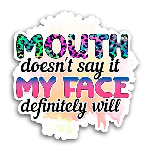 2 (Pieces) 3" and 5" Mouth Doesn't Say It Sticker, Waterproof Vinyl Decals for Many Purpose Like Car