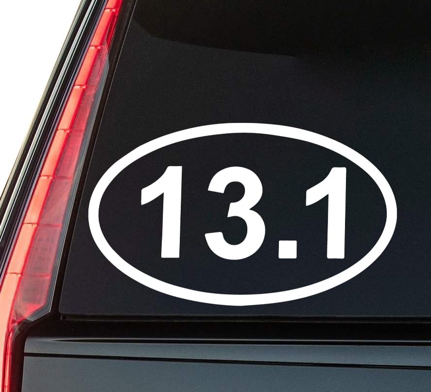 13.1 Window Vinyl Decal Sticker 6" (White), Waterproof Vinyl Decals for Many Purpose Like Cars, Trucks, Laptops, Phones, Windows and More