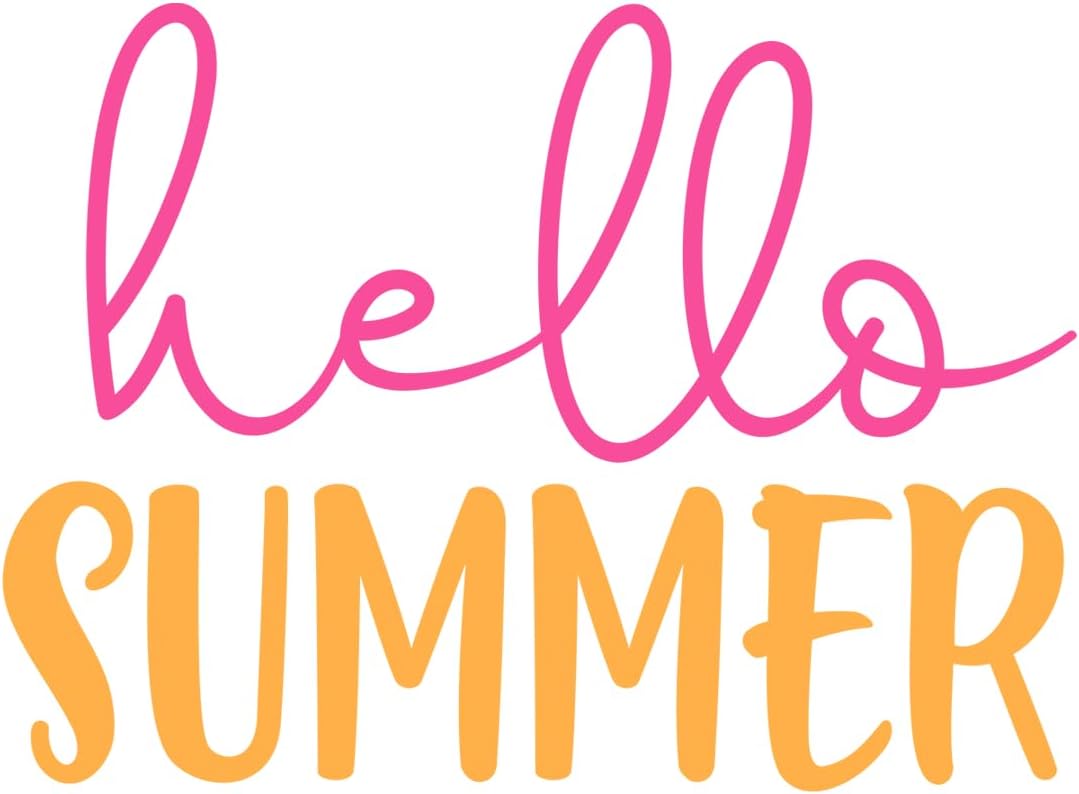 Inspirational Quote "Hello Summer" Motivational Sticker Vinyl Decal Motivation Stickers- 5" Vinyl Sticker Waterproof