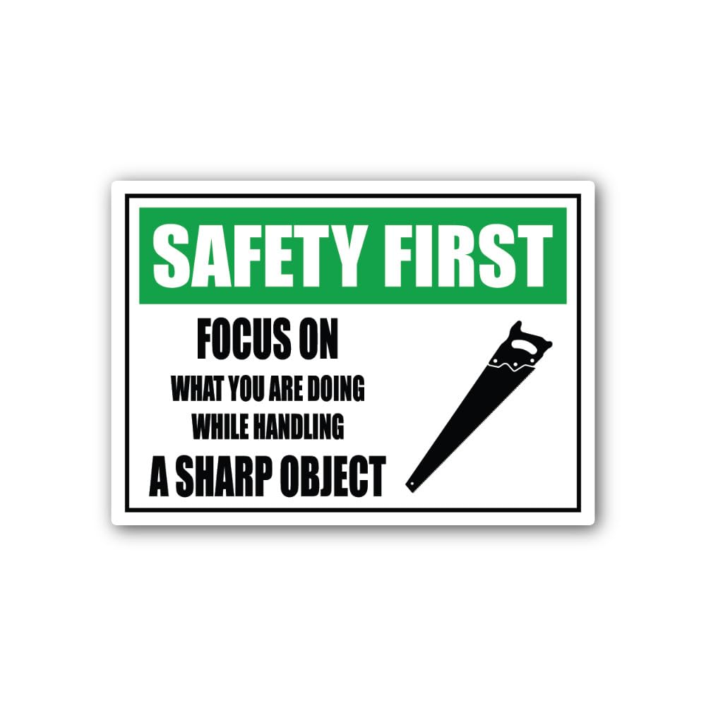 2 (Pieces) 3" and 5" Safe practices to Prevent Injuries Sign Sticker, Waterproof Vinyl Decals for Ma