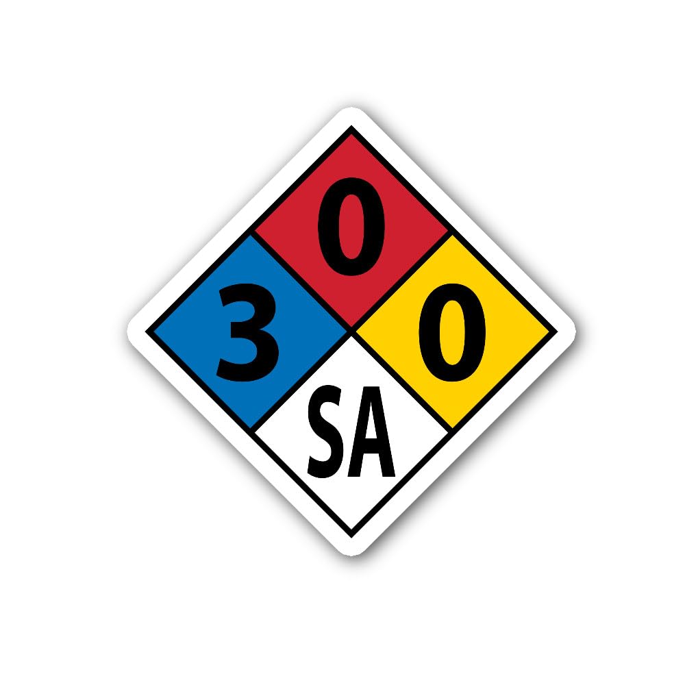 2 (Pieces) 3" and 5" Compliance Signs.Com NFPA 704 3 0 0 Sa Label Decal Sticker, Waterproof Vinyl De