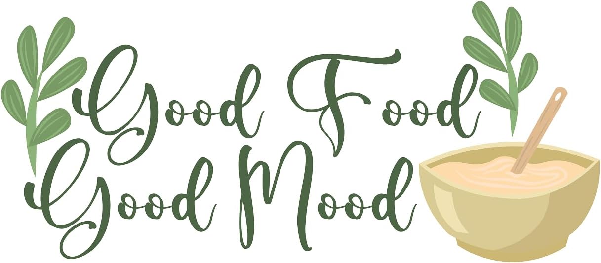 Inspirational Quote Good Food Good Mood Cup of Food Motivational Sticker Vinyl Decal Motivation Stickers- 5" Vinyl Sticker Waterproof