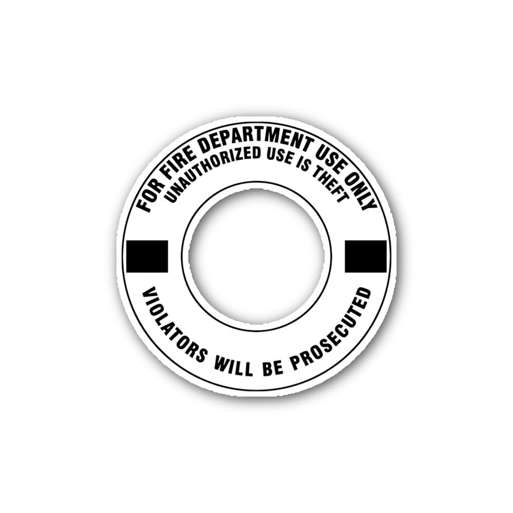 2 (Pieces) 3" and 5" for Fire Department Use Only Fire Hydrant Ring Sticker, Waterproof Vinyl Decals
