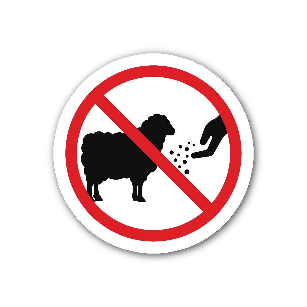 2 (Pieces) 3" and 5" Do not Feed The Sheep Sign Sticker, Waterproof Vinyl Decals for Many Purpose Li