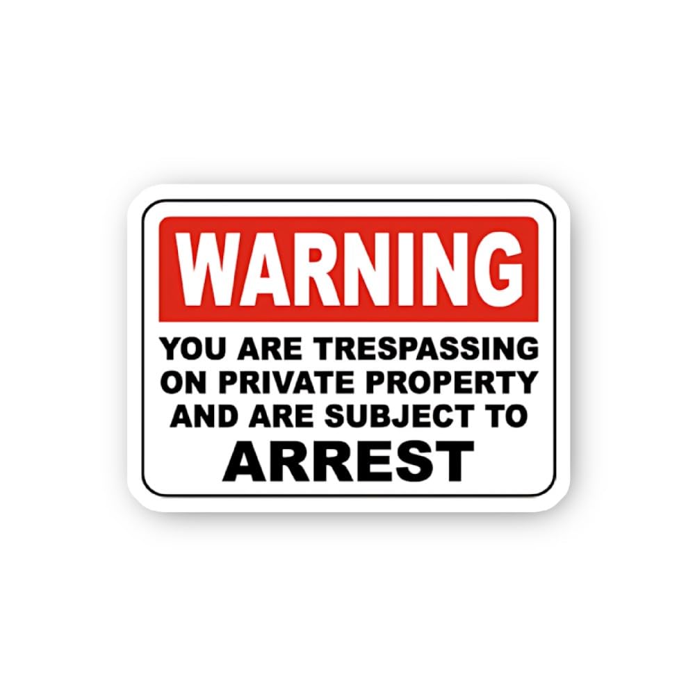 2 (Pieces) 3" and 5" Warning for Trespassing Sticker, Waterproof Vinyl Decals for Many Purpose Like