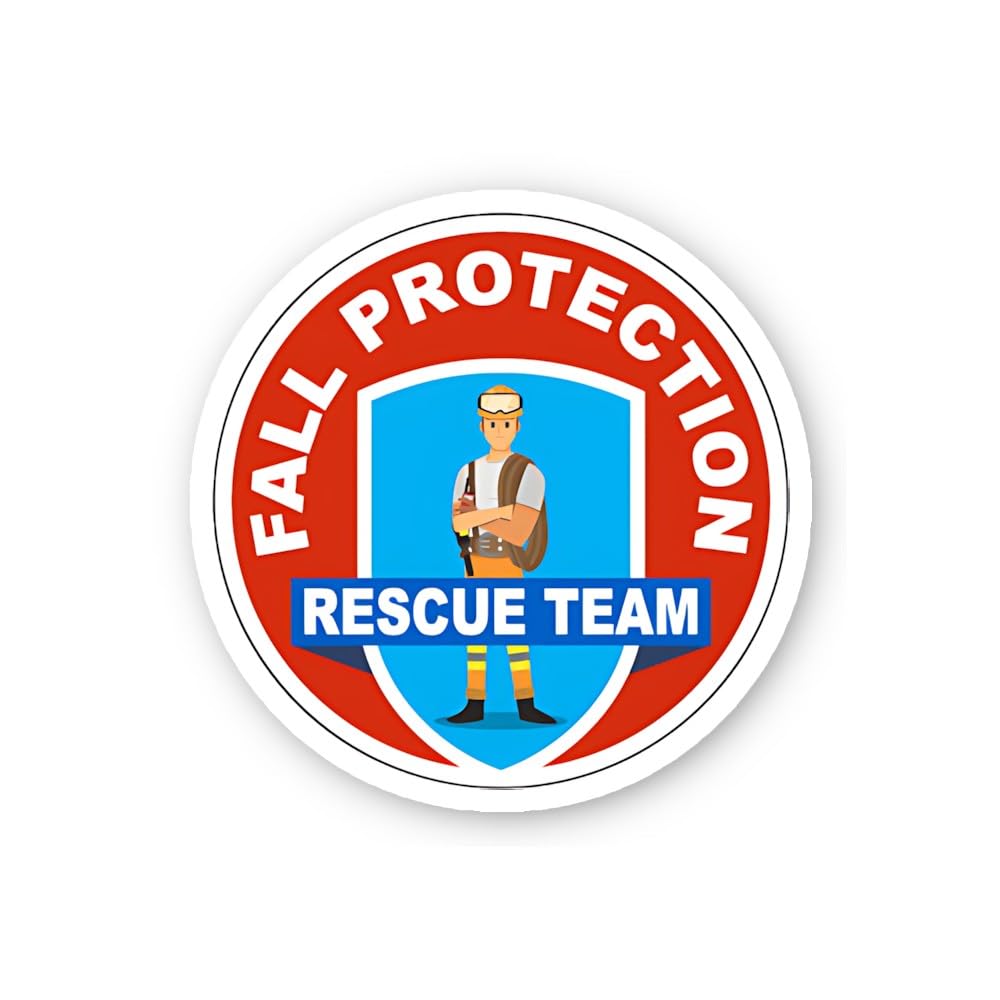2 (Pieces) 3" and 5" Fall Protection Rescue Team Sticker, Waterproof Vinyl Decals for Many Purpose L