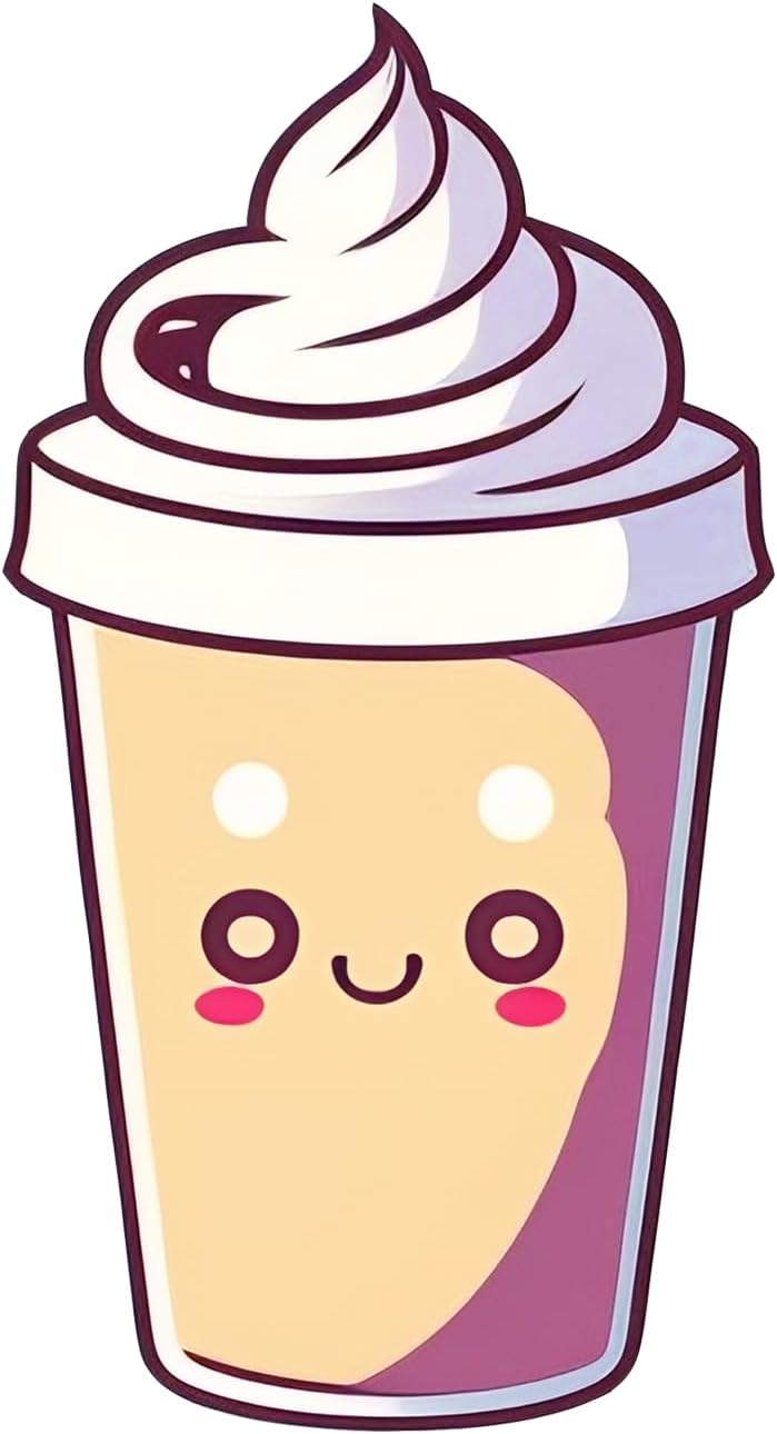 Inspirational Quote Cute Smily Cup Ice Cream Motivational Sticker Vinyl Decal Motivation Stickers- 5" Vinyl Sticker Waterproof