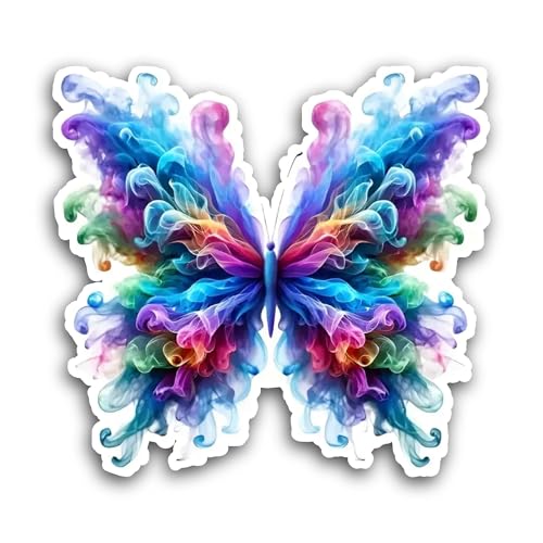 2 (Pieces) 3" and 5" Smoke Butterfly Sticker, Waterproof Vinyl Decals for Many Purpose Like Cars, Tr