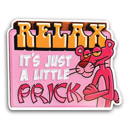 2 (Pieces) 3" and 5" Relax Sticker, Waterproof Vinyl Decals for Many Purpose Like Cars, Trucks, Lapt