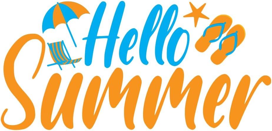 Inspirational Quote "Hello Summer" Motivational Sticker Vinyl Decal Motivation Stickers- 5" Vinyl Sticker Waterproof