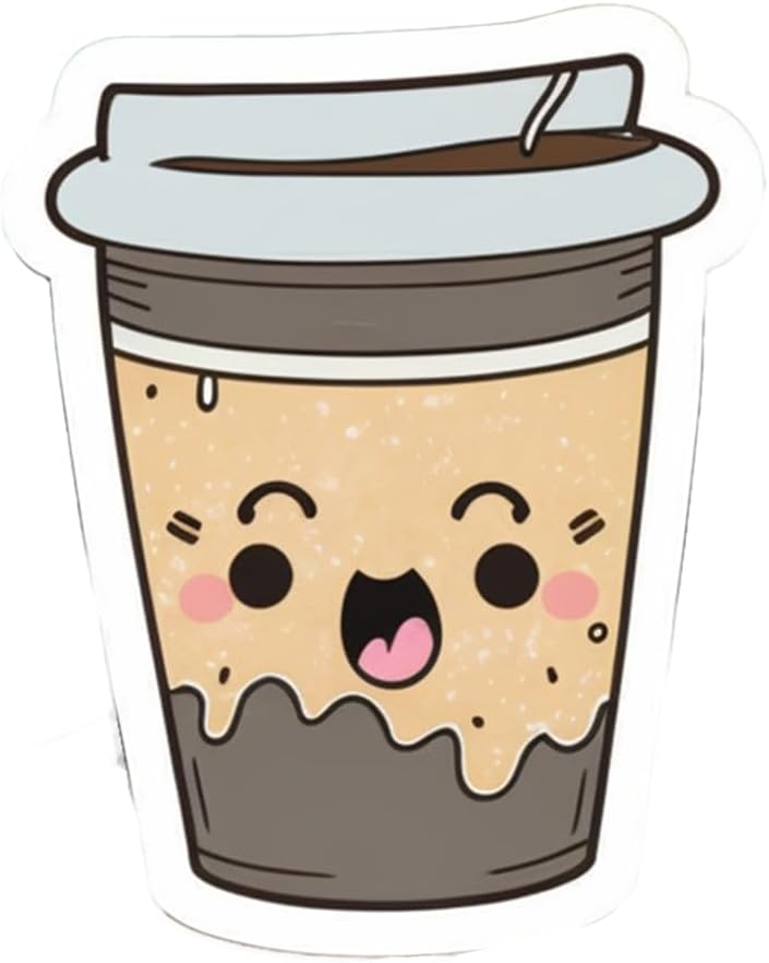 Inspirational Quote "Smiling Coffee Cup" Motivational Sticker Vinyl Decal Motivation Stickers- 5" Vinyl Sticker Waterproof