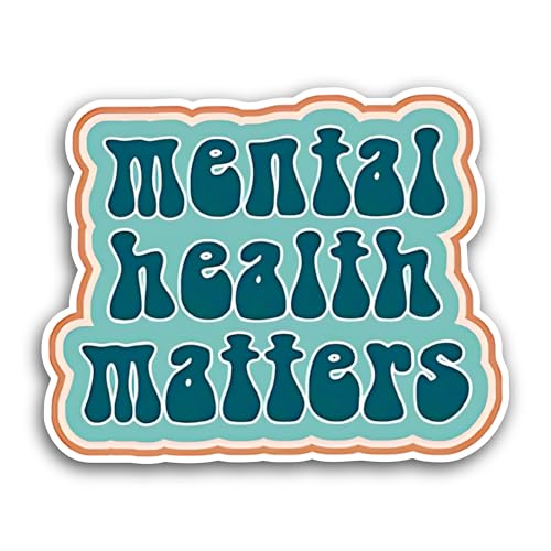 2 (Pieces) 3" and 5" Mental Health Design Sticker, Waterproof Vinyl Decals for Many Purpose Like Car