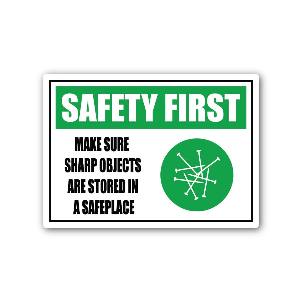 2 (Pieces) 3" and 5" Workplace Safety icon Sign Sticker, Waterproof Vinyl Decals for Many Purpose Li