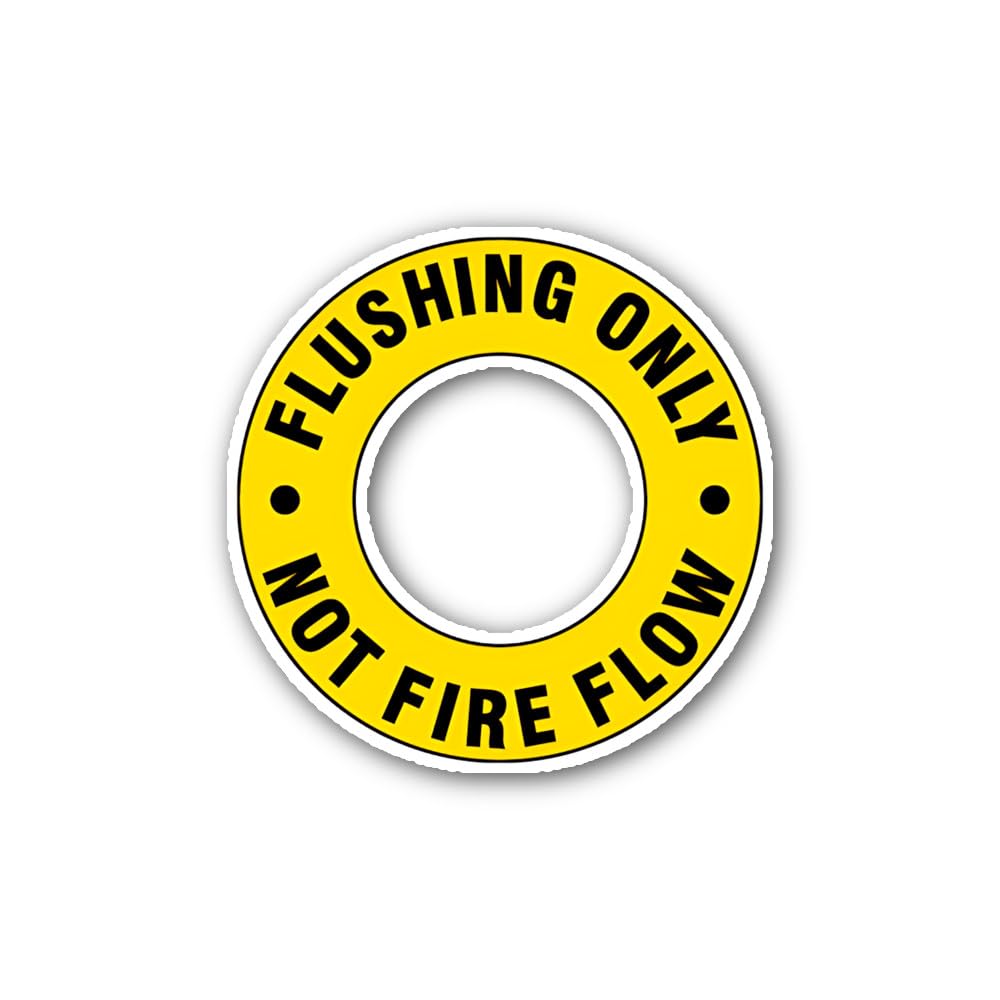 2 (Pieces) 3" and 5" Flushing Only Fire Hydrant Ring Sign Sticker, Waterproof Vinyl Decals for Many