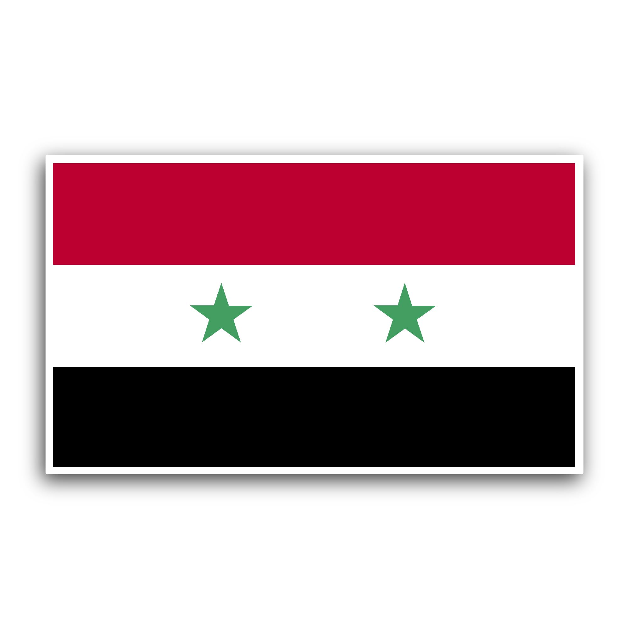 2 (Pieces) 3" and 5" Syria Flag Sticker, Waterproof Vinyl Decals for Many Purpose Like Cars, Trucks,