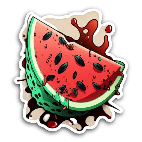 2 (Pieces) 3" and 5" Watermelon Slice Sticker, Waterproof Vinyl Decals for Many Purpose Like Cars, T