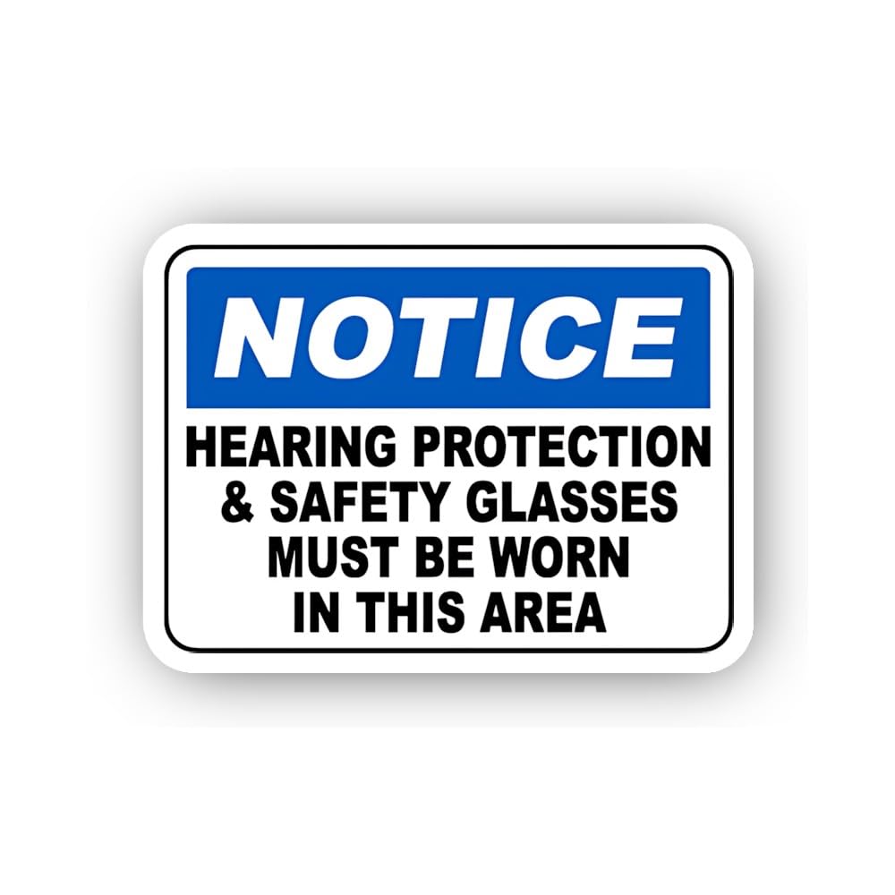 2 (Pieces) 3" and 5" Combined Audio and Visual Safety Notice Sticker, Waterproof Vinyl Decals for Ma