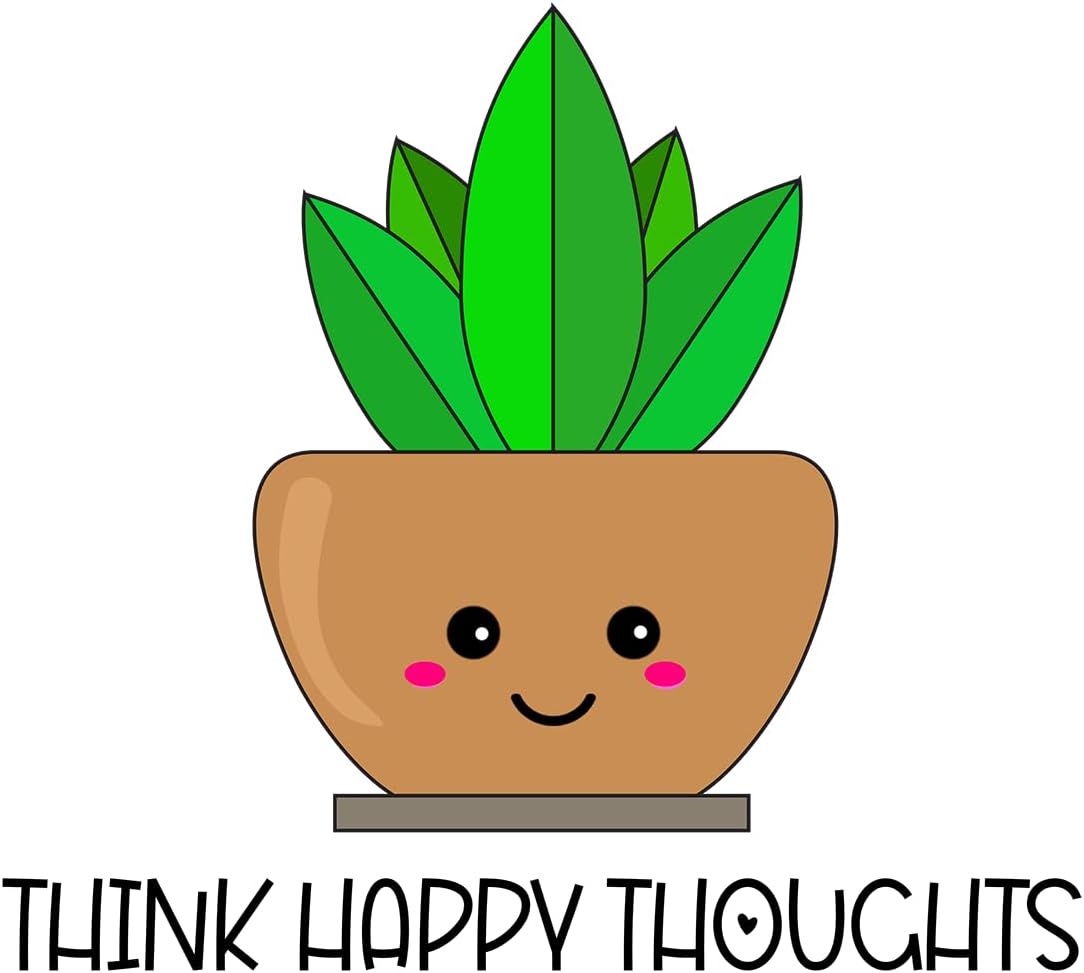 Inspirational Quote Think Happy Thoughts Motivational Sticker Vinyl Decal Motivation Stickers- 5" Vinyl Sticker Waterproof
