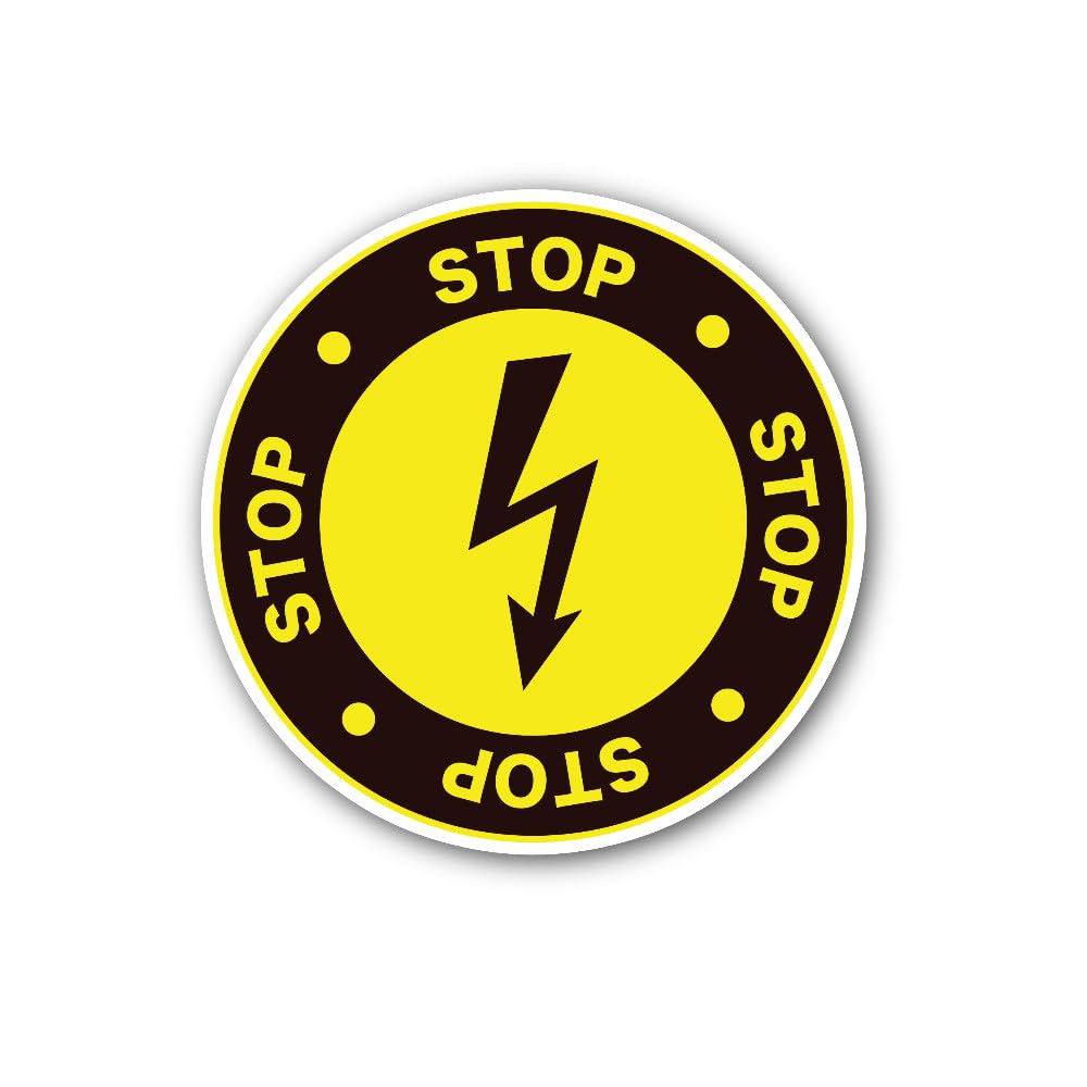 2 (Pieces) 3" and 5" an Electrical Hazard Sign Sticker, Waterproof Vinyl Decals for Many Purpose Lik