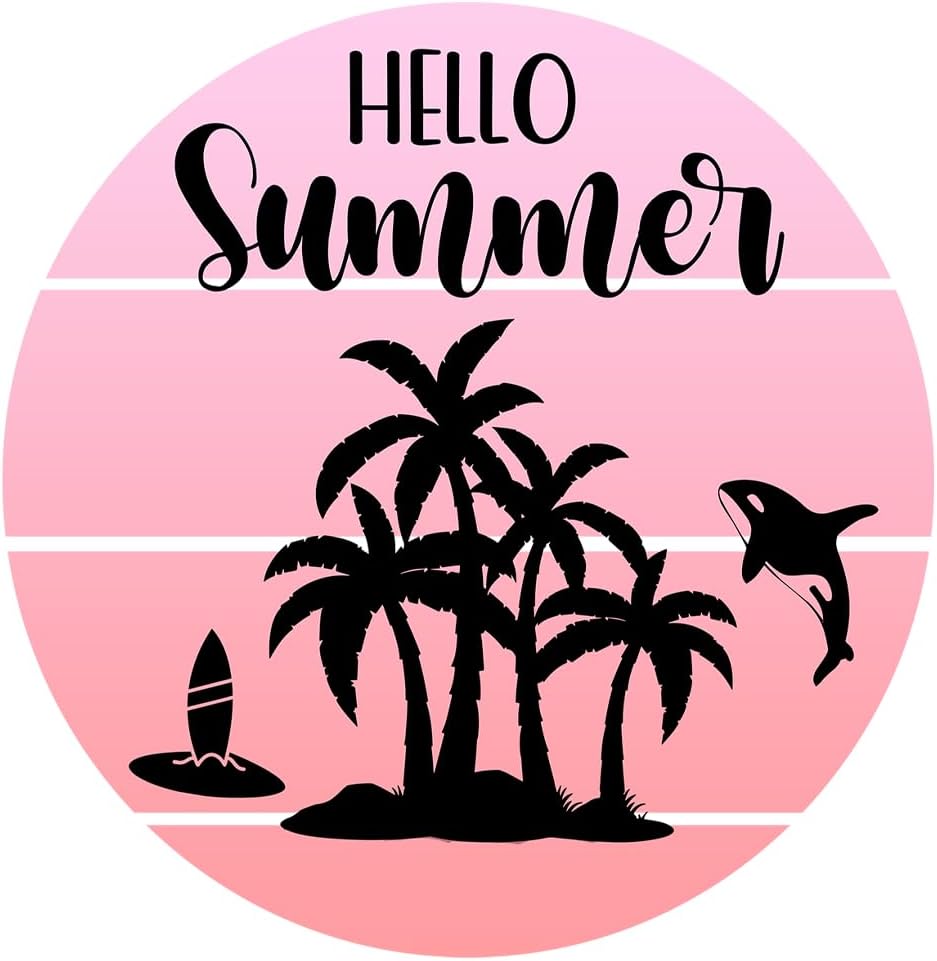 Inspirational Quote "Hello Summer" Motivational Sticker Vinyl Decal Motivation Stickers- 5" Vinyl Sticker Waterproof