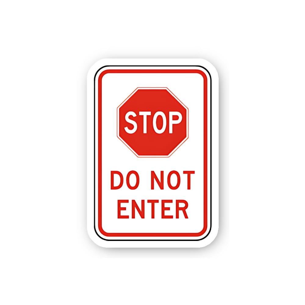 2 (Pieces) 3" and 5" Stop Do Not Enter Traffic Sticker, Waterproof Vinyl Decals for Many Purpose Lik