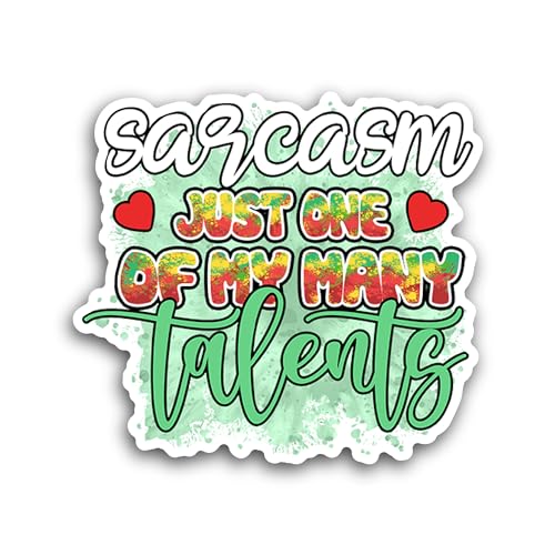 2 (Pieces) 3" and 5" Sarcasm Just One of My Many Talents Sticker, Waterproof Vinyl Decals for Many P