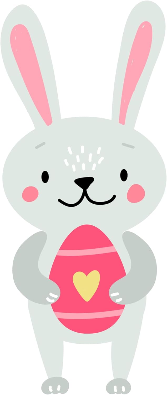 Inspirational Quote "Cute Sticker Easter Bunny with Egg" Motivational Sticker Vinyl Decal Motivation Stickers- 5" Vinyl Sticker Waterproof