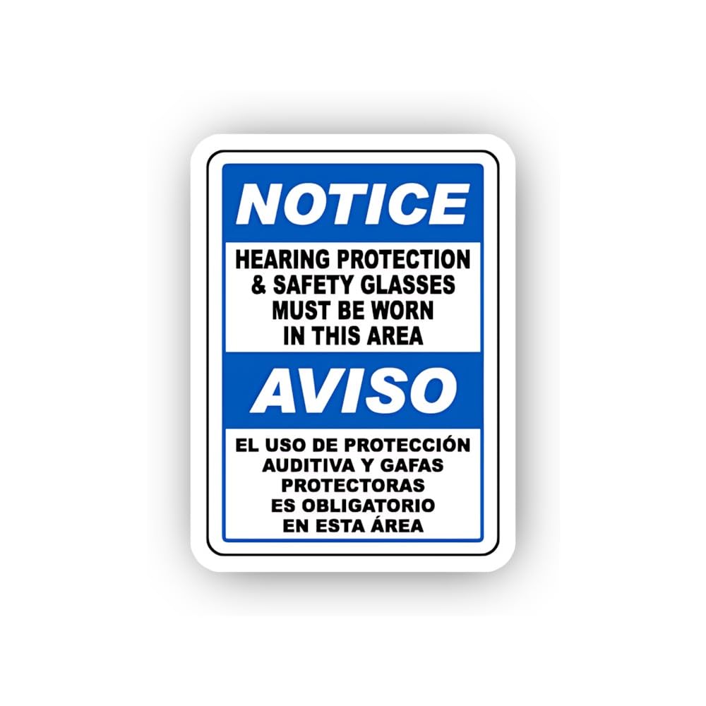 2 (Pieces) 3" and 5" Dual Language Workplace Safety Sticker, Waterproof Vinyl Decals for Many Purpos