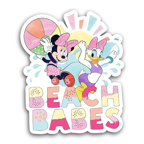 2 (Pieces) 3" and 5" Beach Babes Sticker, Waterproof Vinyl Decals for Many Purpose Like Cars, Trucks