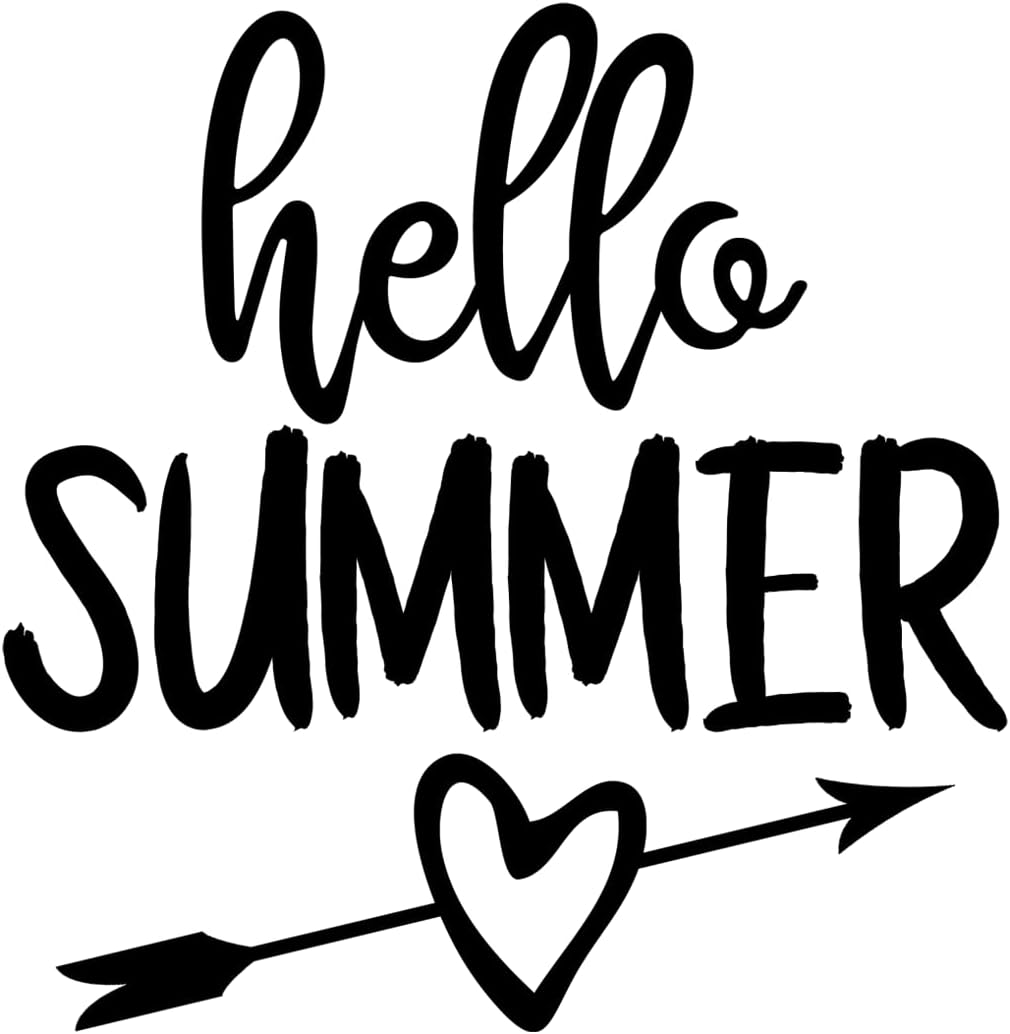 Inspirational Quote "Hello Summer" Motivational Sticker Vinyl Decal Motivation Stickers- 5" Vinyl Sticker Waterproof