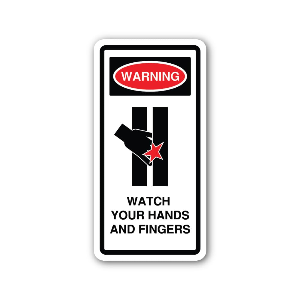 2 (Pieces) 3" and 5" Pinch Point Hazard Sticker, Waterproof Vinyl Decals for Many Purpose Like Cars,
