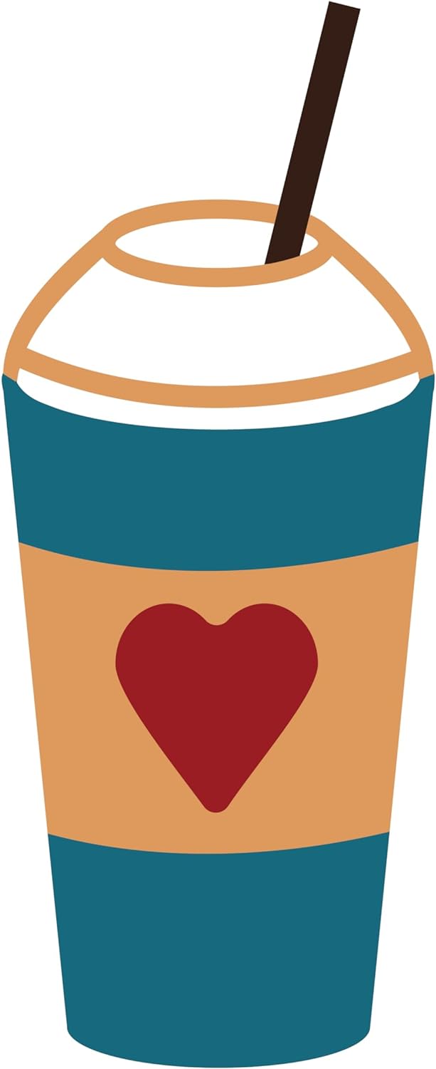 Inspirational Quote "Heart Loving Coffee" Motivational Sticker Vinyl Decal Motivation Stickers- 5" Vinyl Sticker Waterproof