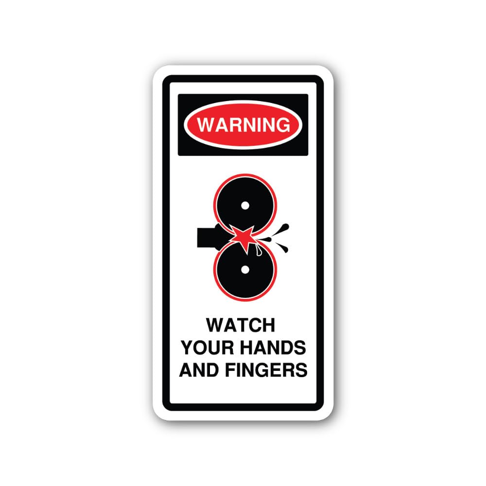2 (Pieces) 3" and 5" Warning Sign to Alert People to The Potential Danger Sticker, Waterproof Vinyl