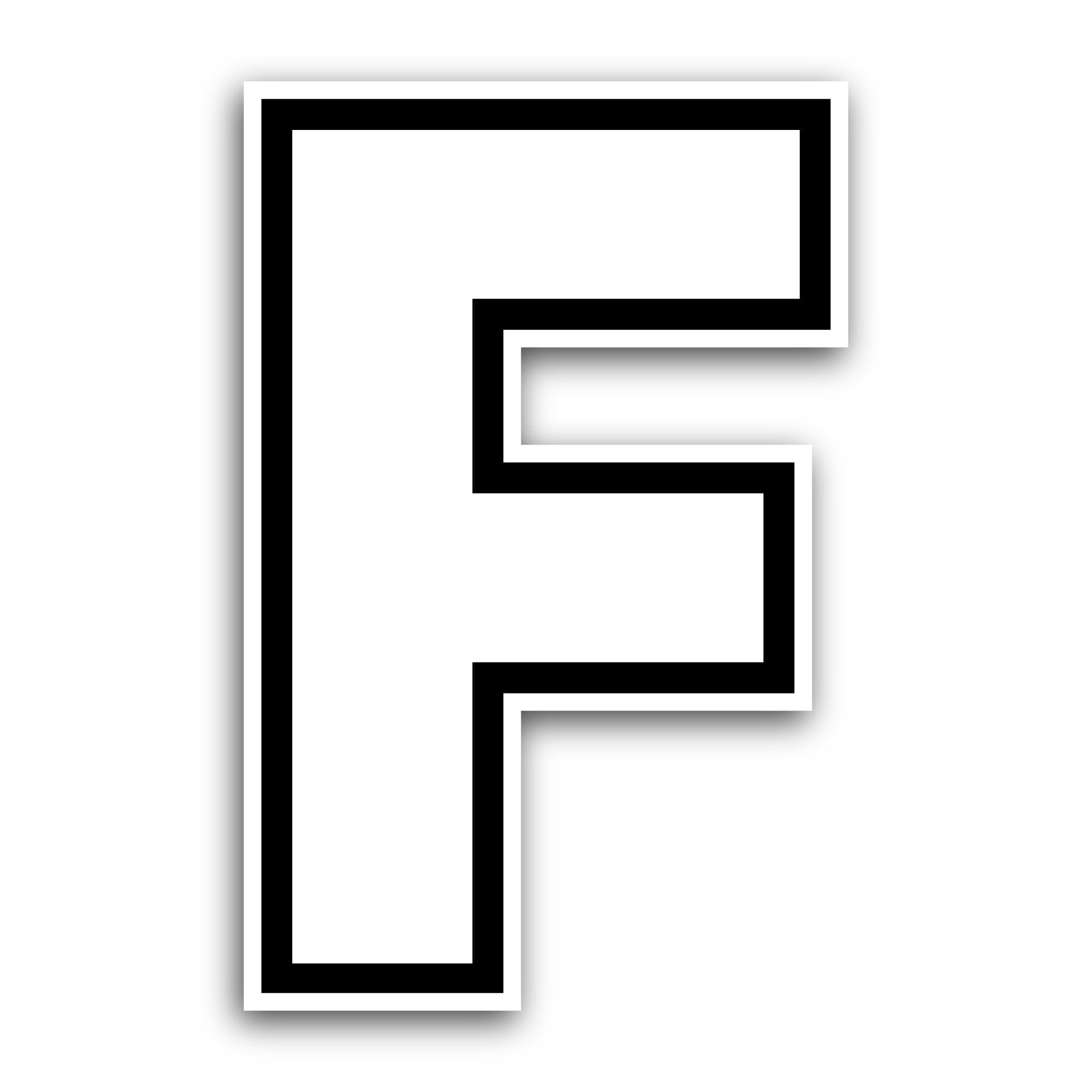 2 (Pieces) 3" and 5" Letter F Sticker, Waterproof Vinyl Decals for Many Purpose Like Cars, Trucks, L