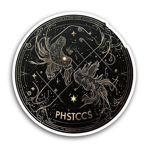 2 (Pieces) 3" and 5" Pisces Sign Sticker, Waterproof Vinyl Decals for Many Purpose Like Cars, Trucks