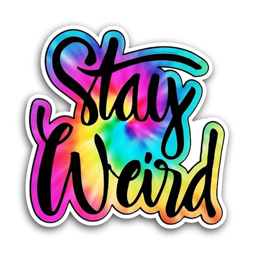 2 (Pieces) 3" and 5" Stay Weird Lettering Sticker, Waterproof Vinyl Decals for Many Purpose Like Car