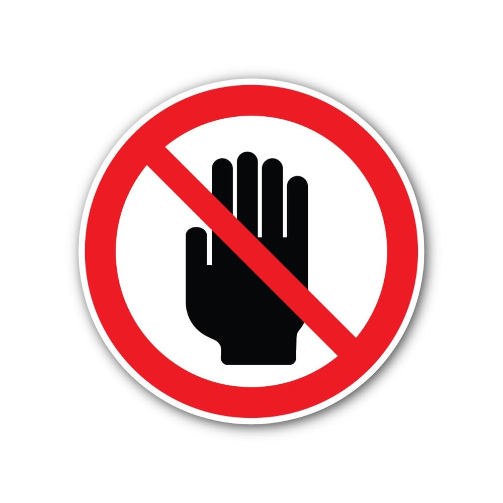 2 (Pieces) 3" and 5" Stop Hand Sign Sticker, Waterproof Vinyl Decals for Many Purpose Like Cars, Tru