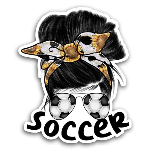 2 (Pieces) 3" and 5" Soccer Sticker, Waterproof Vinyl Decals for Many Purpose Like Cars, Trucks, Lap