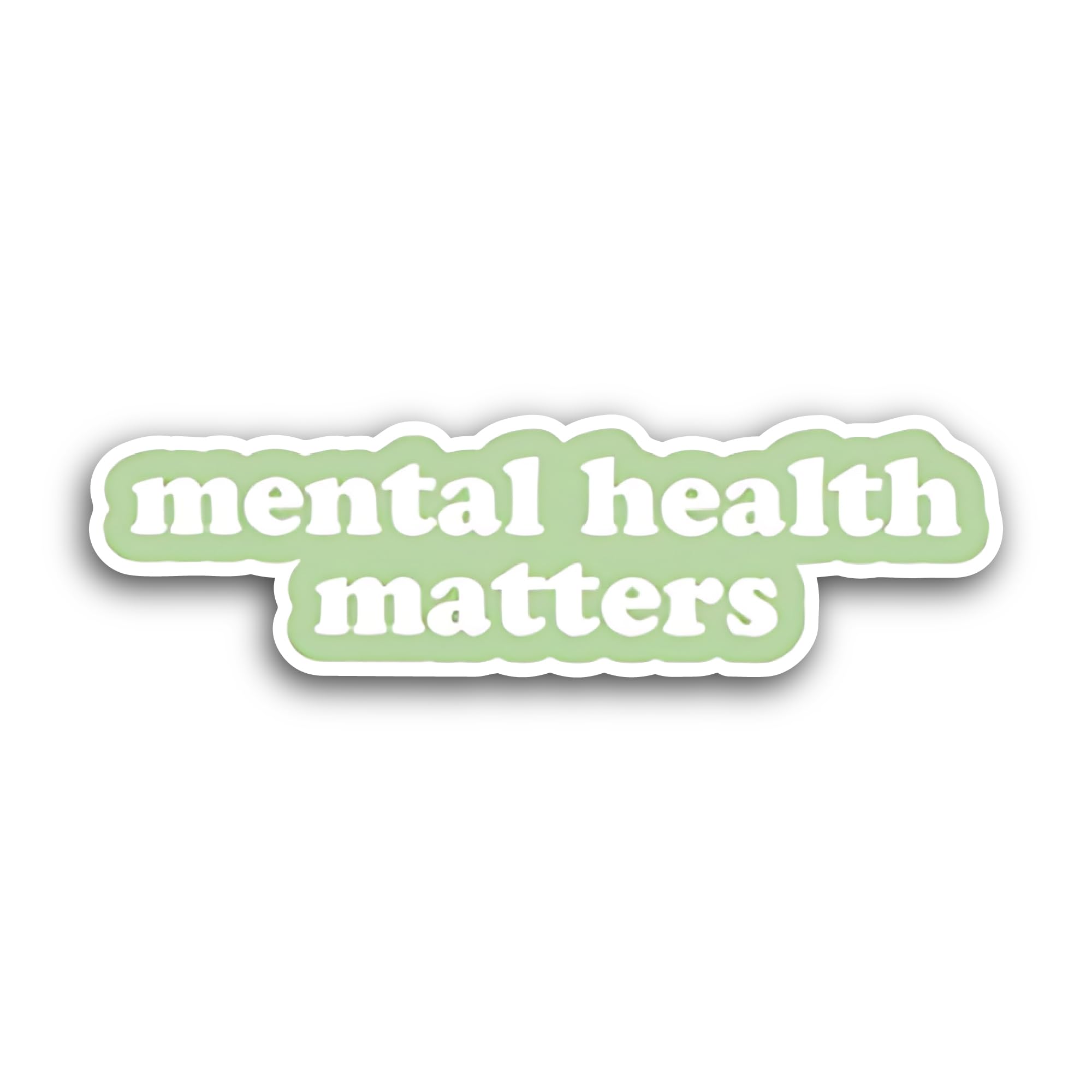 2 (Pieces) 3" and 5" Mental Health Matters White Text Sticker, Waterproof Vinyl Decals for Many Purp
