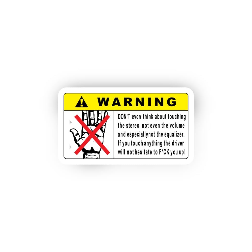 2 (Pieces) 3" and 5" Warning Do Not Touch Stereo Sticker, Waterproof Vinyl Decals for Many Purpose L