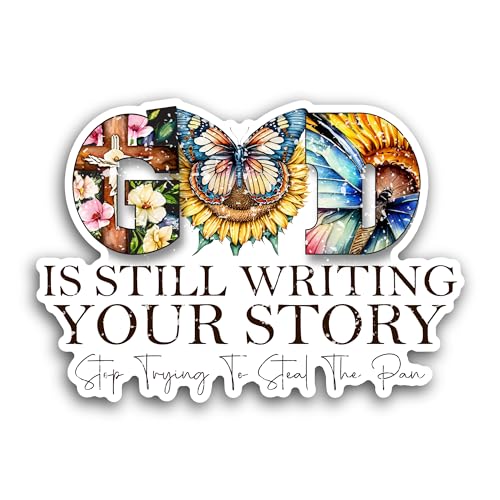 2 (Pieces) 3" and 5" God Still Writing Sticker, Waterproof Vinyl Decals for Many Purpose Like Cars,