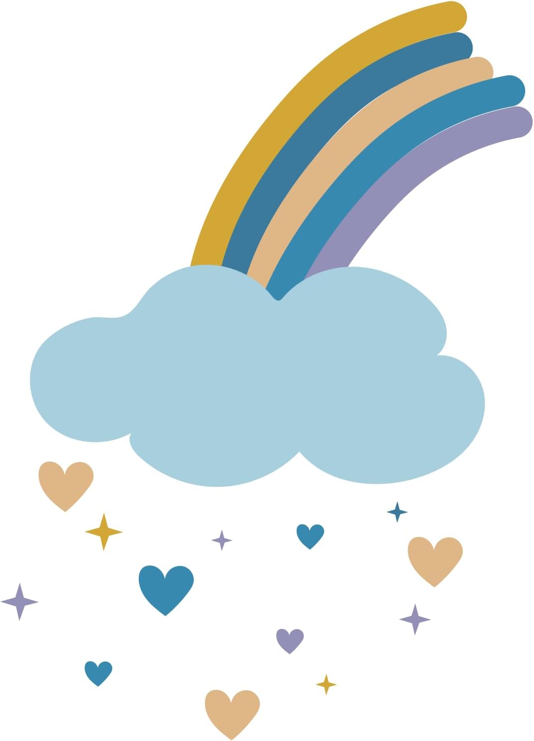 Inspirational Quote Cute Rainbow with Clouds Motivational Sticker Vinyl Decal Motivation Stickers- 5" Vinyl Sticker Waterproof