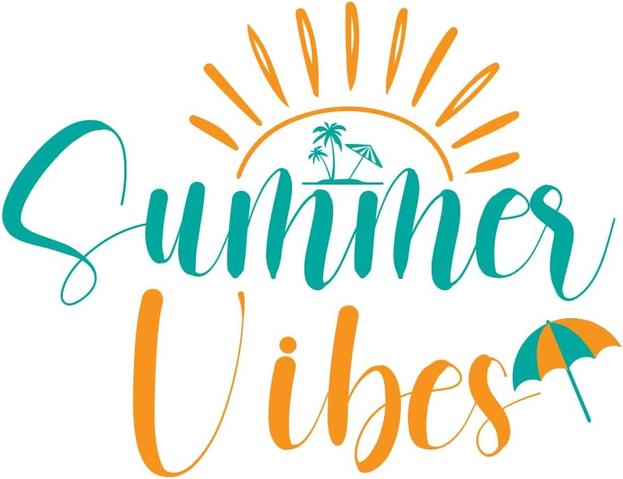 Inspirational Quote "Summer Vibes" Motivational Sticker Vinyl Decal Motivation Stickers- 5" Vinyl Sticker Waterproof