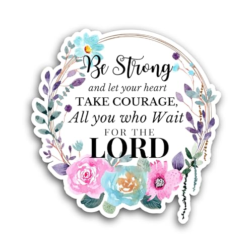 2 (Pieces) 3" and 5" Be Strong Text Sticker, Waterproof Vinyl Decals for Many Purpose Like Cars, Tru