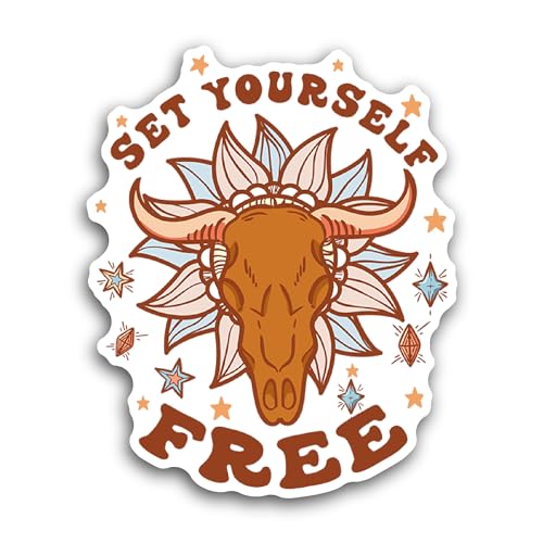 2 (Pieces) 3" and 5" Set Yourself Free Sticker, Waterproof Vinyl Decals for Many Purpose Like Cars,