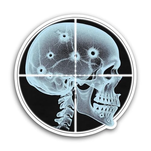 2 (Pieces) 3" and 5" Human Skull X Ray Sticker, Waterproof Vinyl Decals for Many Purpose Like Cars,