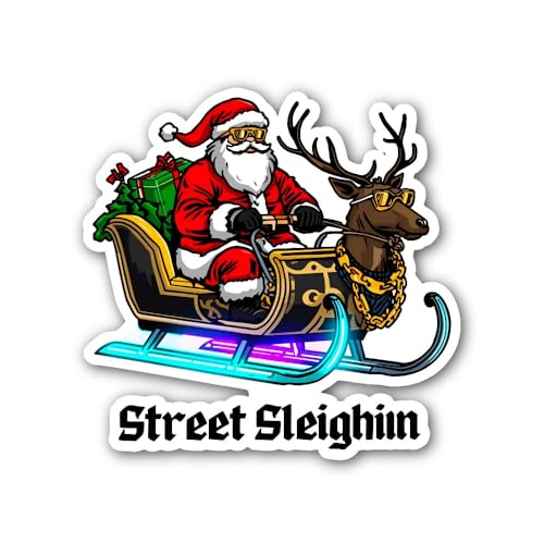 2 (Pieces) 3" and 5" Street Sleighin Sticker, Waterproof Vinyl Decals for Many Purpose Like Cars, Tr