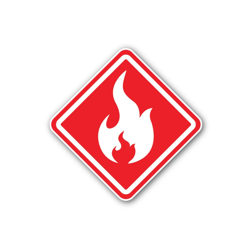 2 (Pieces) 3" and 5 Flammability Sign Sticker, Waterproof Vinyl Decals for Many Purpose Like Cars, T
