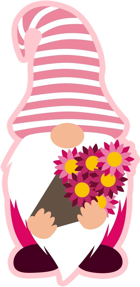 Inspirational Quote Pink Gnome with Flowers Motivational Sticker Vinyl Decal Motivation Stickers- 5" Vinyl Sticker Waterproof