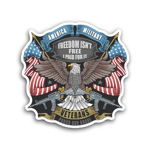 2 (Pieces) 3" and 5" American Eagle Sticker, Waterproof Vinyl Decals for Many Purpose Like Cars, Tru